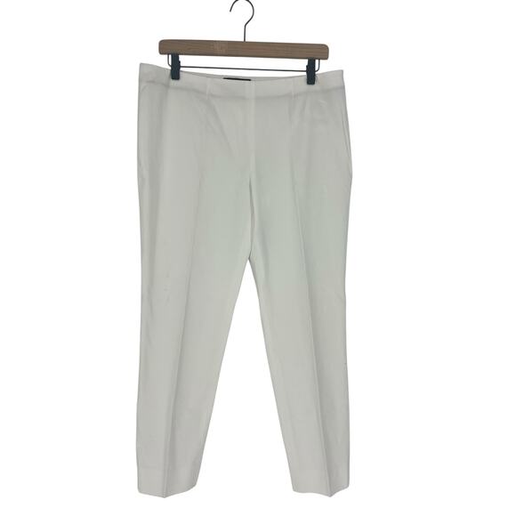 Piazza Sempione Emanuela White Cotton Blend Side-Zip Trousers Made in Italy - Picture 2 of 10